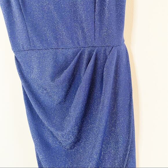 Zalalus faux wrap shimmering minidress blue Small NEW - Picture 13 of 15